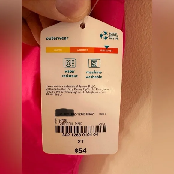 Thereabouts Toddler Girls Cheerful Pink Snow Bibs NWT Size 2T - Picture 5 of 9